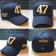 47 Hat Charlie Kirk Hat Embroidered 45 47 Trump Cap MAGA Hat Gifts For Dad - Lilybirchmarket
