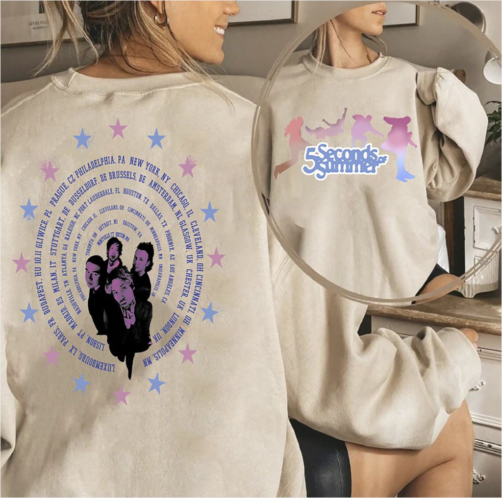 5 Seconds Of Summer Music Sweatshirt, 5Sos Sweatshirt, Vintage The Show Tour Sweatshirt, 5 Seconds Of Summer Sweatshirt, Tour Band Sweatshirt Gifts For Fans - Lilybirchmarket