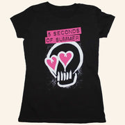 5SOS Merch 5 Seconds Of Summer Pink Heartskull T-Shirt Gifts For Music Lovers - Lily Birch Market