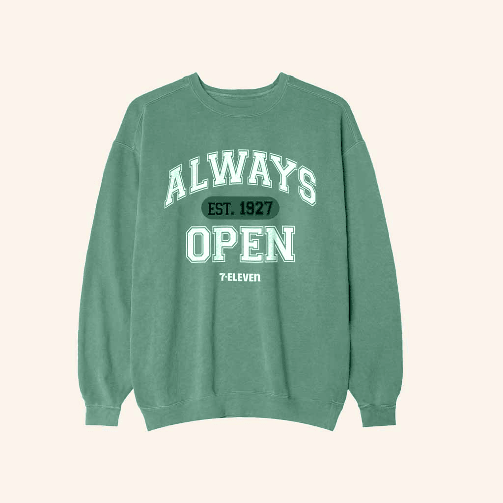 7 Collection Merch Always Open Gym Crewneck Sweatshirt Birthday Gift For Husband - Lilybirchmarket