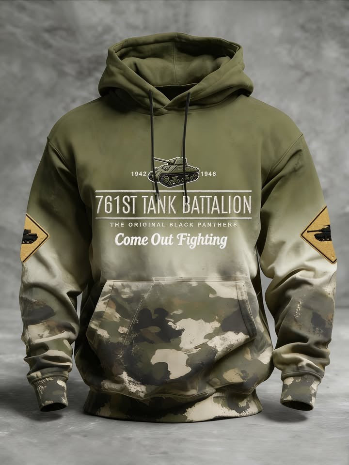 761st Tank Battalion Come Out Fighting Camo Hoodie African American Pride Apparel Gifts - Lilybirchmarket