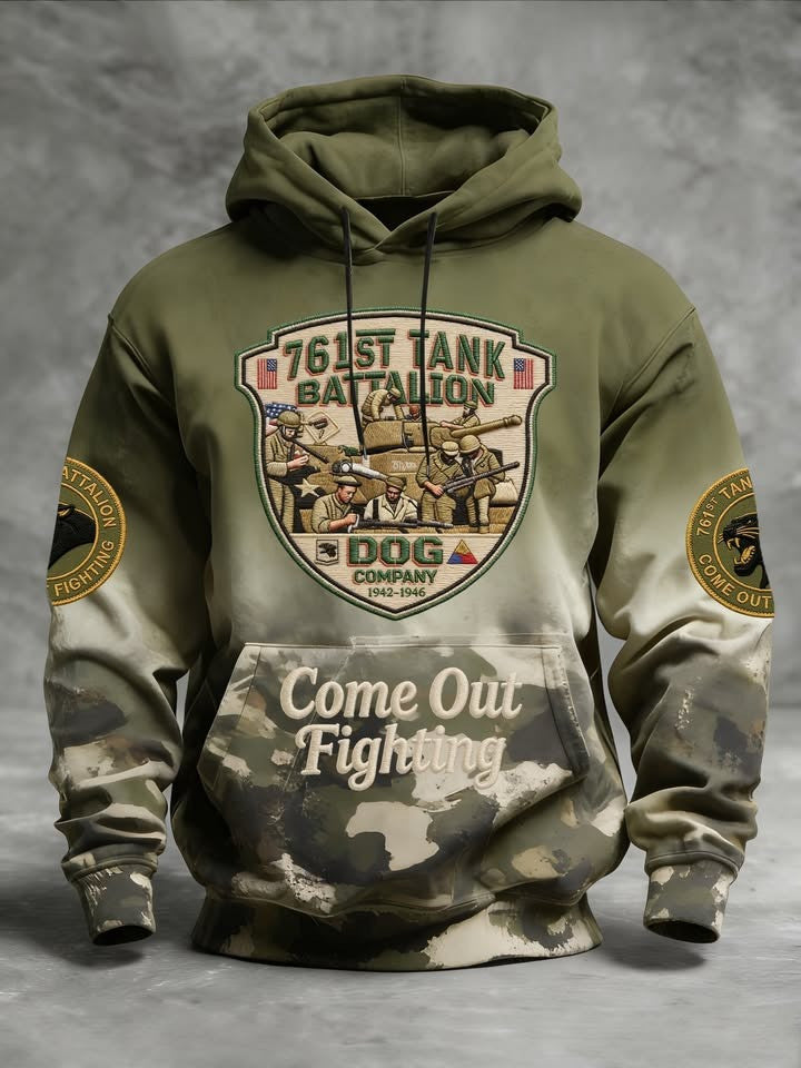 761st Tank Battalion Hoodie Come Out Fighting Hoodi African American Military Honor Apparel - Lilybirchmarket