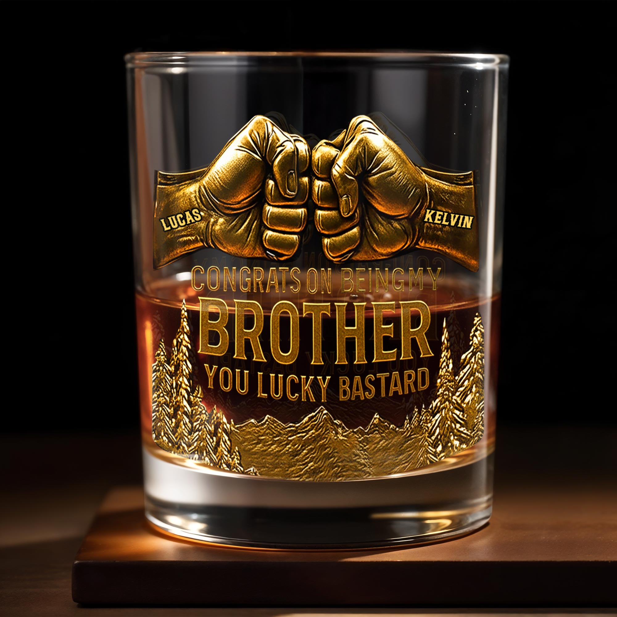 Congrats On Being My Brother Whiskey Glass Gift For Brothers