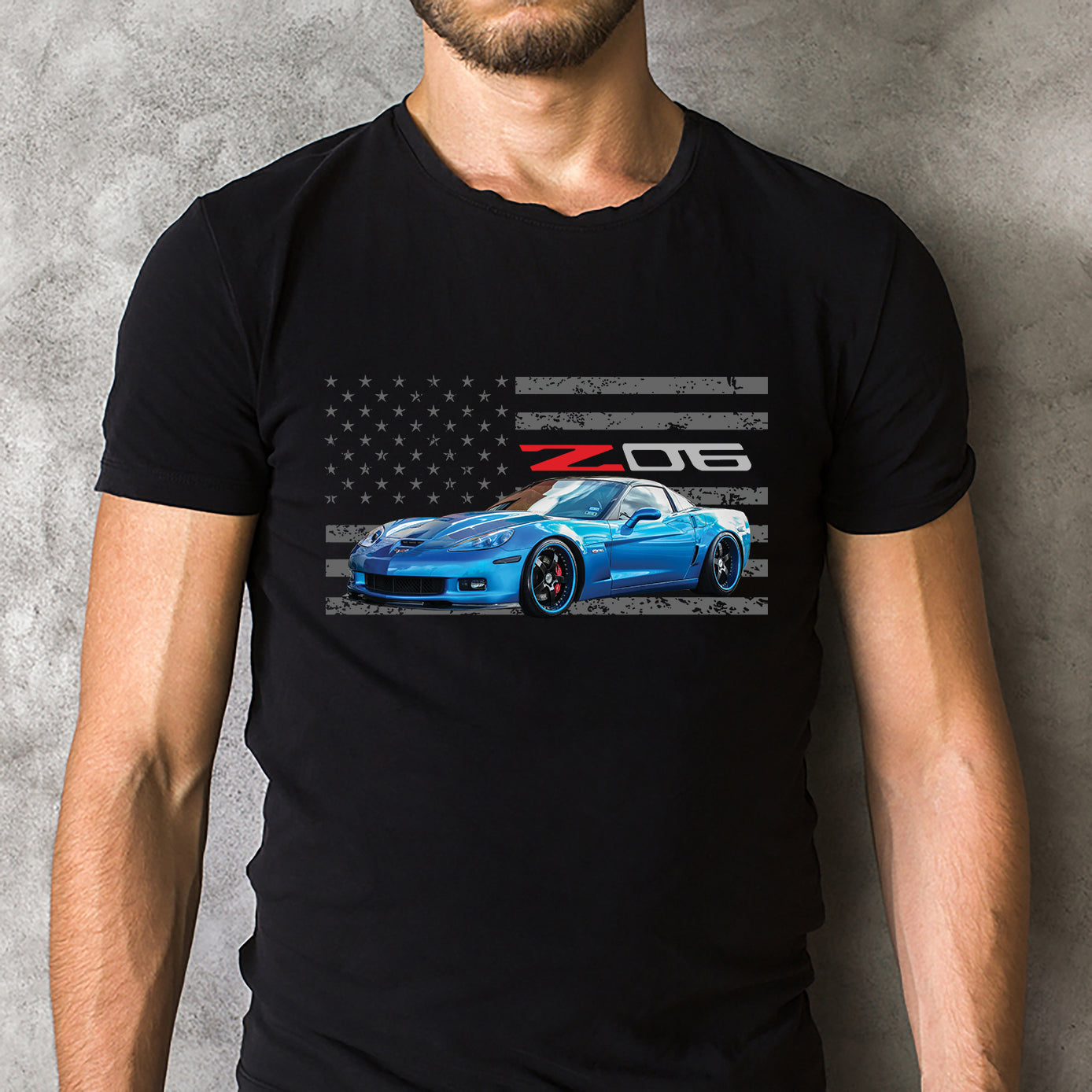 Blue Corvette C6 Z06 Vette Classic Unisex T-Shirt Gildan 5000 (Made In US)