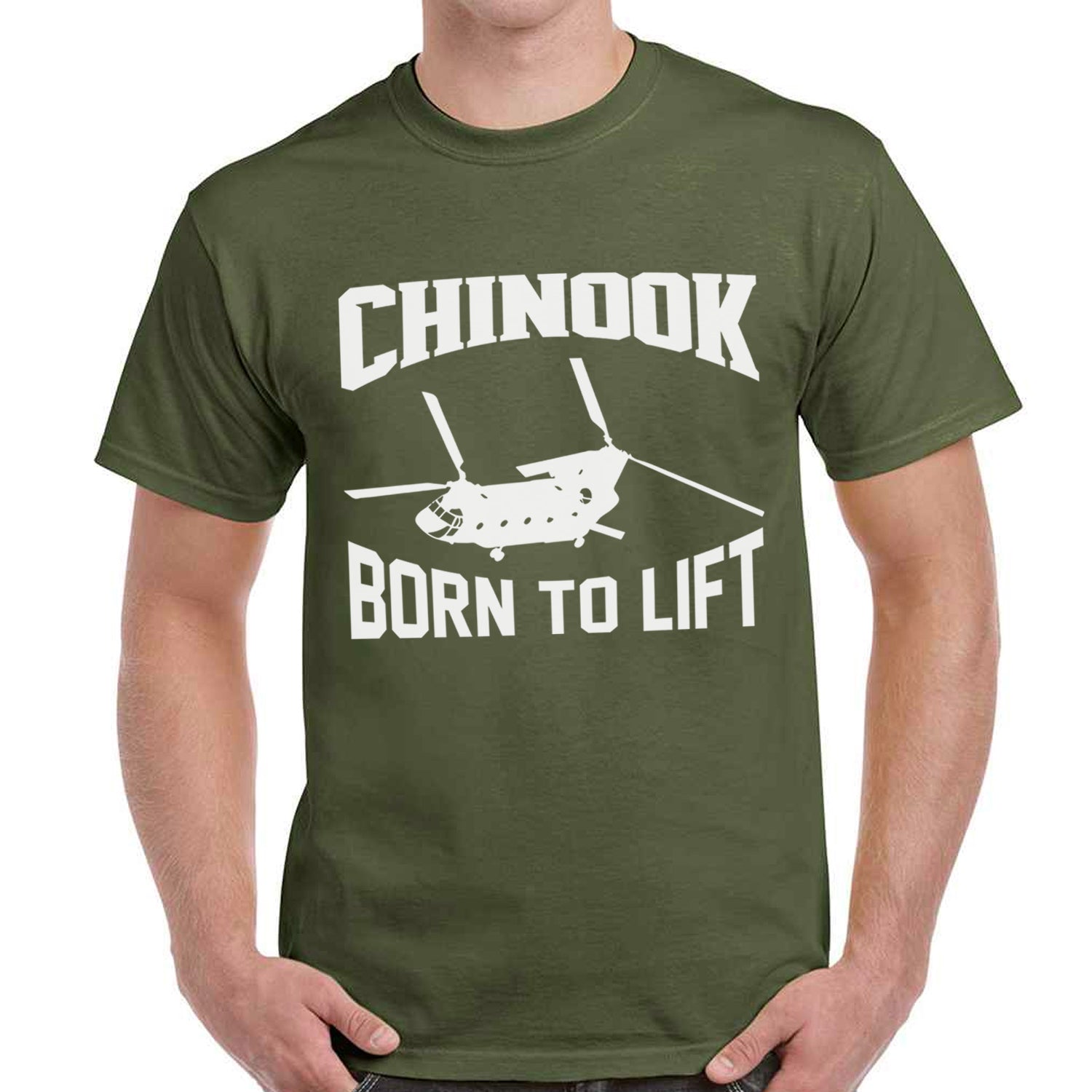 Boeing CH-47 Chinook "Born to Lift" Classic Unisex T-Shirt Gildan 5000 (Made In US)