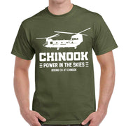 Boeing CH-47 Chinook "Power In The Skies" Classic Unisex T-Shirt Gildan 5000 (Made In US)
