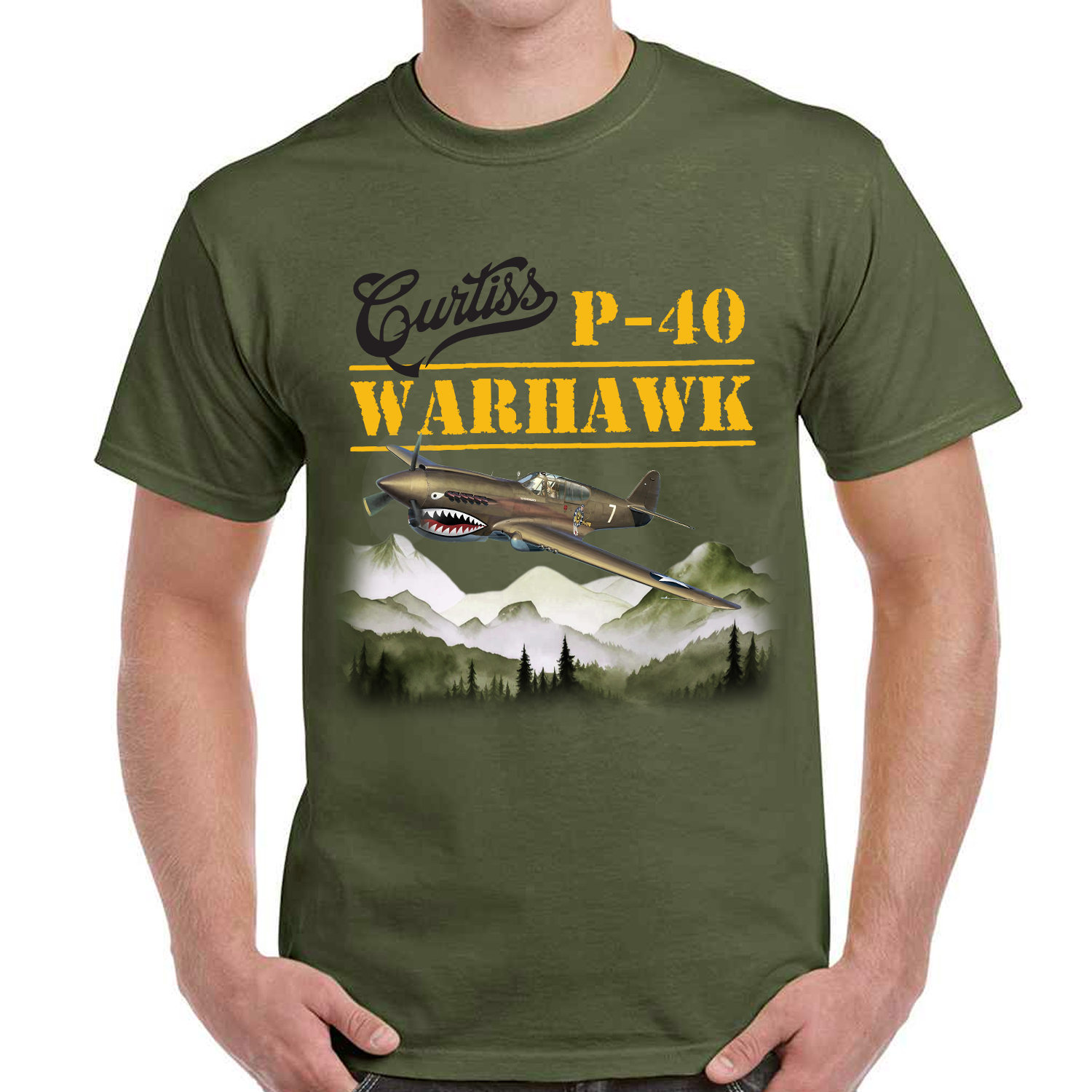 Curtiss P-40 Warhawk Classic Unisex T-Shirt Gildan 5000 (Made In US) BBTT2607PT08