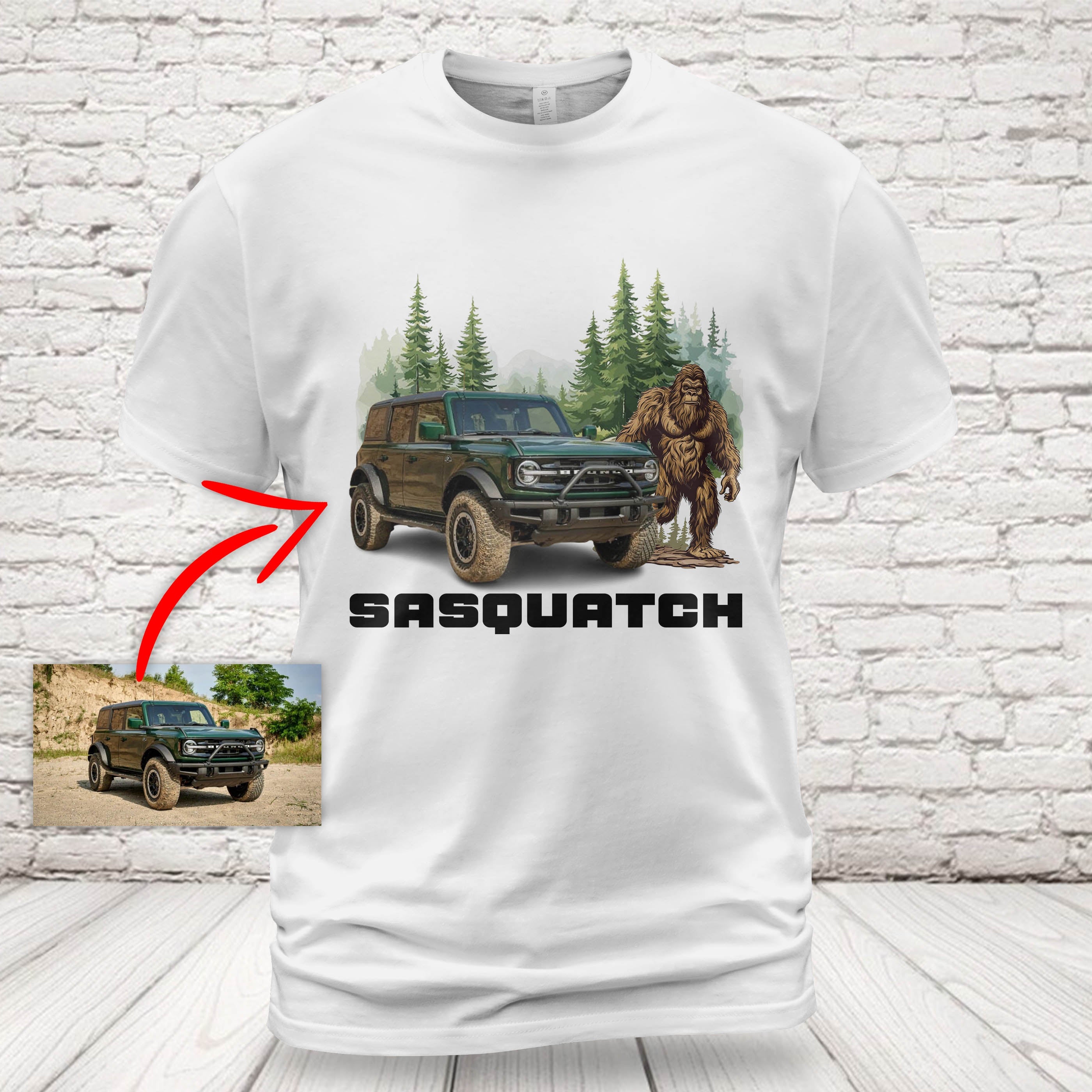 Custom Ford Bronco Sasquatch Classic Unisex T-Shirt Gildan 5000 (Made In US)