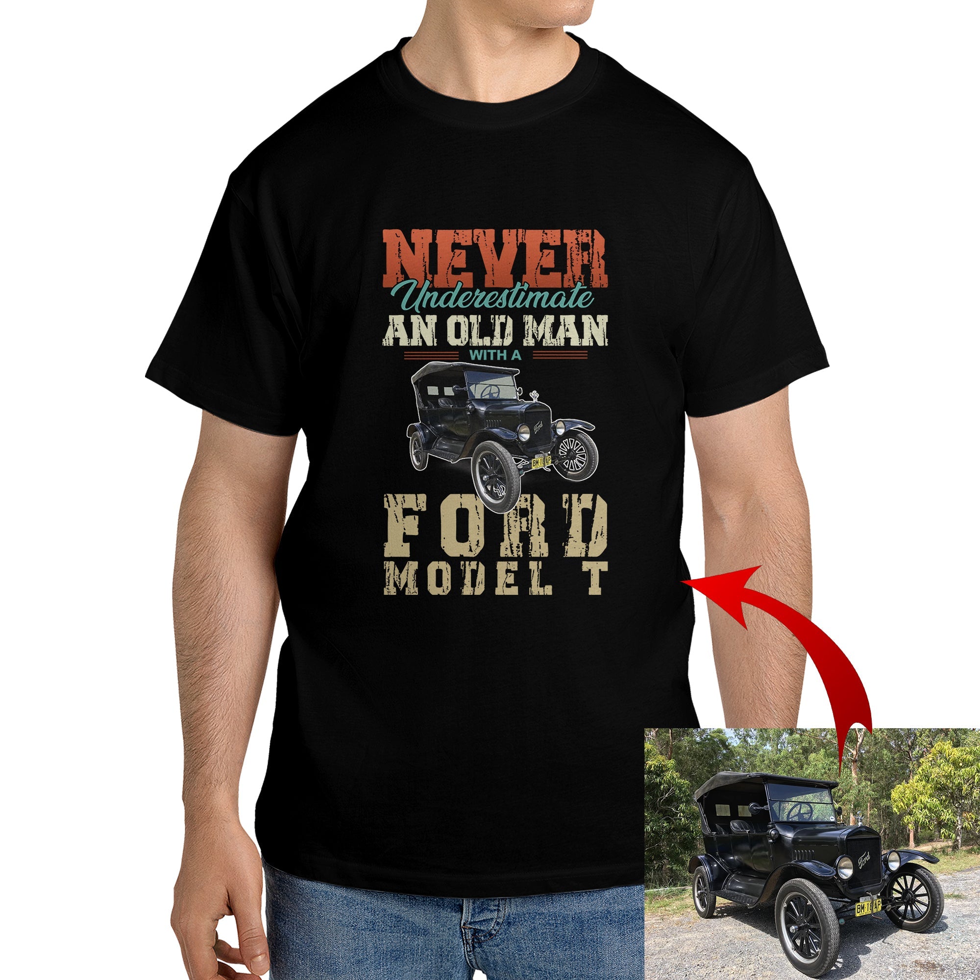 Custom Ford Model T "Tin Lizzy" Classic Unisex T-Shirt Gildan 5000 (Made In US) NLSI1304PT07