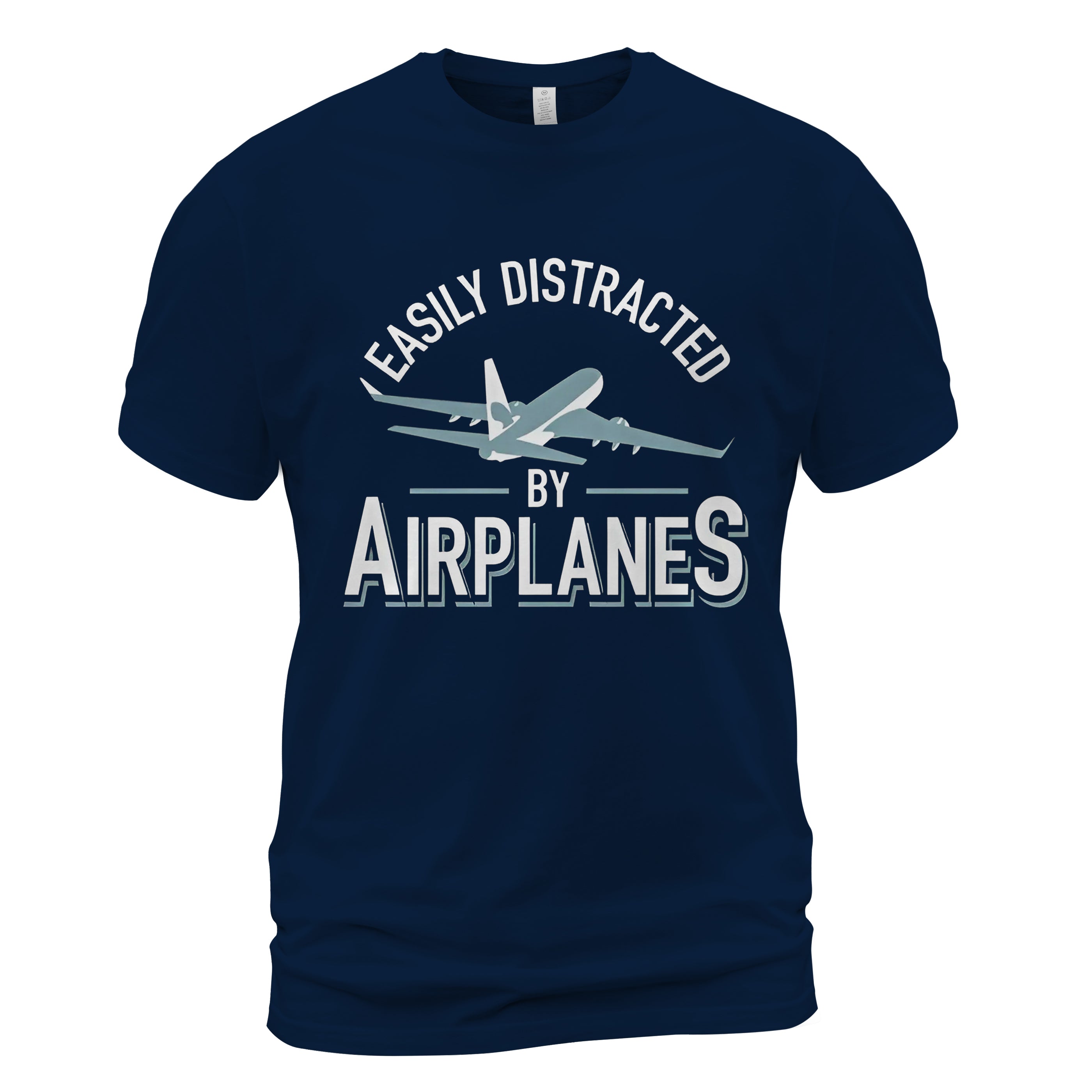Easily Distracted by Airplanes Classic Unisex T-Shirt Gildan 5000 (Made In US)