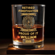 Retired Firefighter Courage Fire Honor Rescue Badge Whiskey Glass Gift For Firefighters