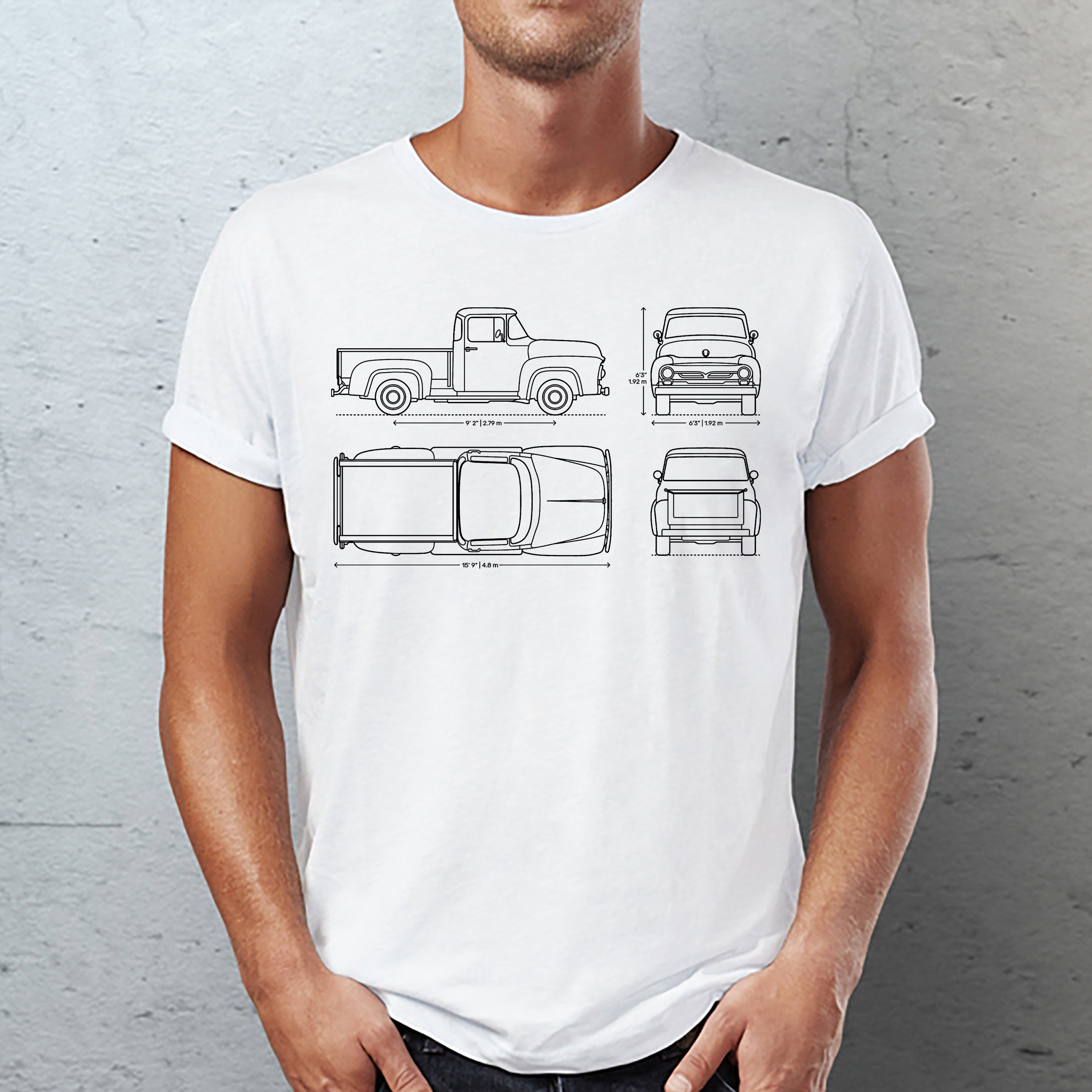 Ford F-100 1956 Classic Unisex T-Shirt Gildan 5000 (Made In US)