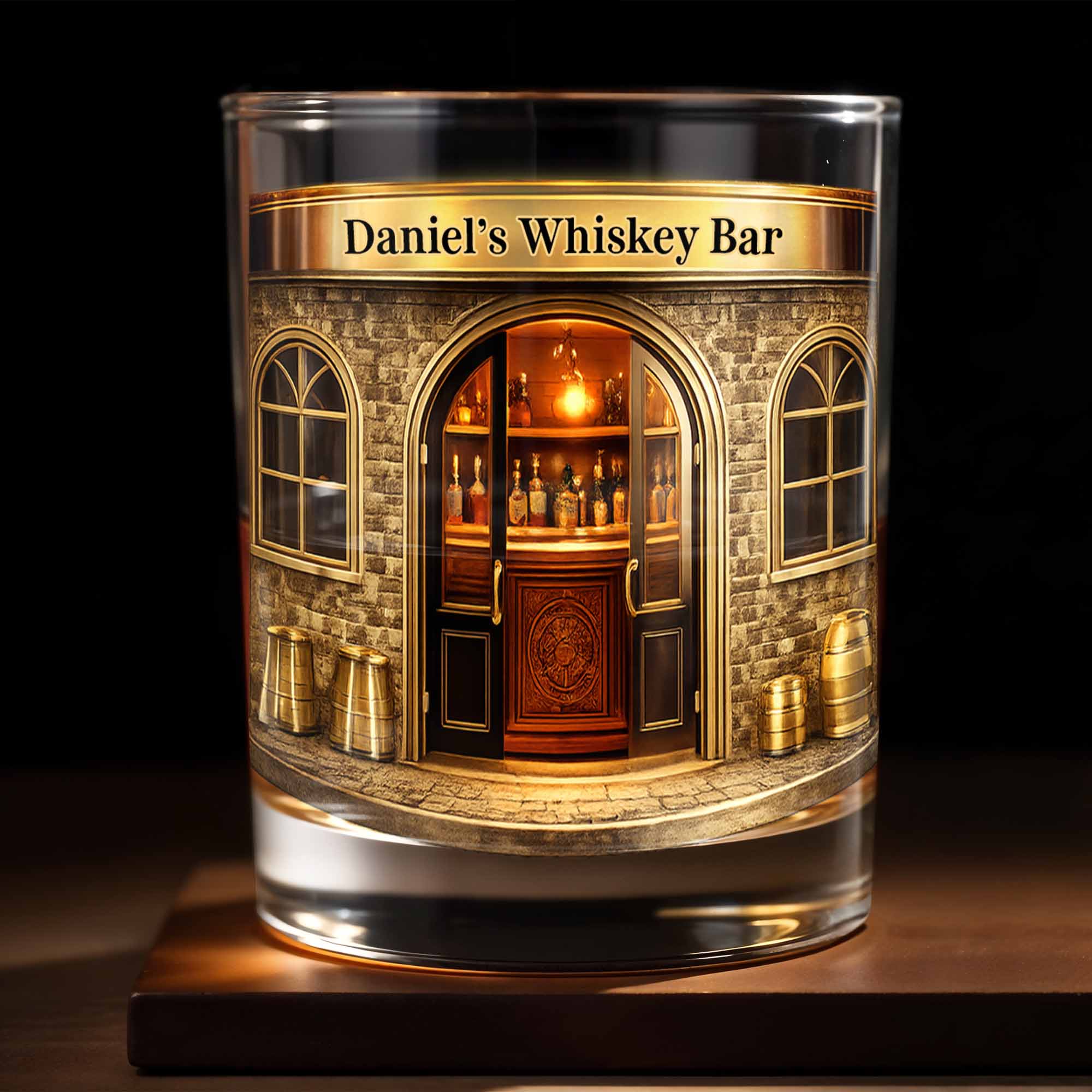 Relax At Your Personal Whiskey Bar Featuring Whiskey Glass Gift For Husband And Father