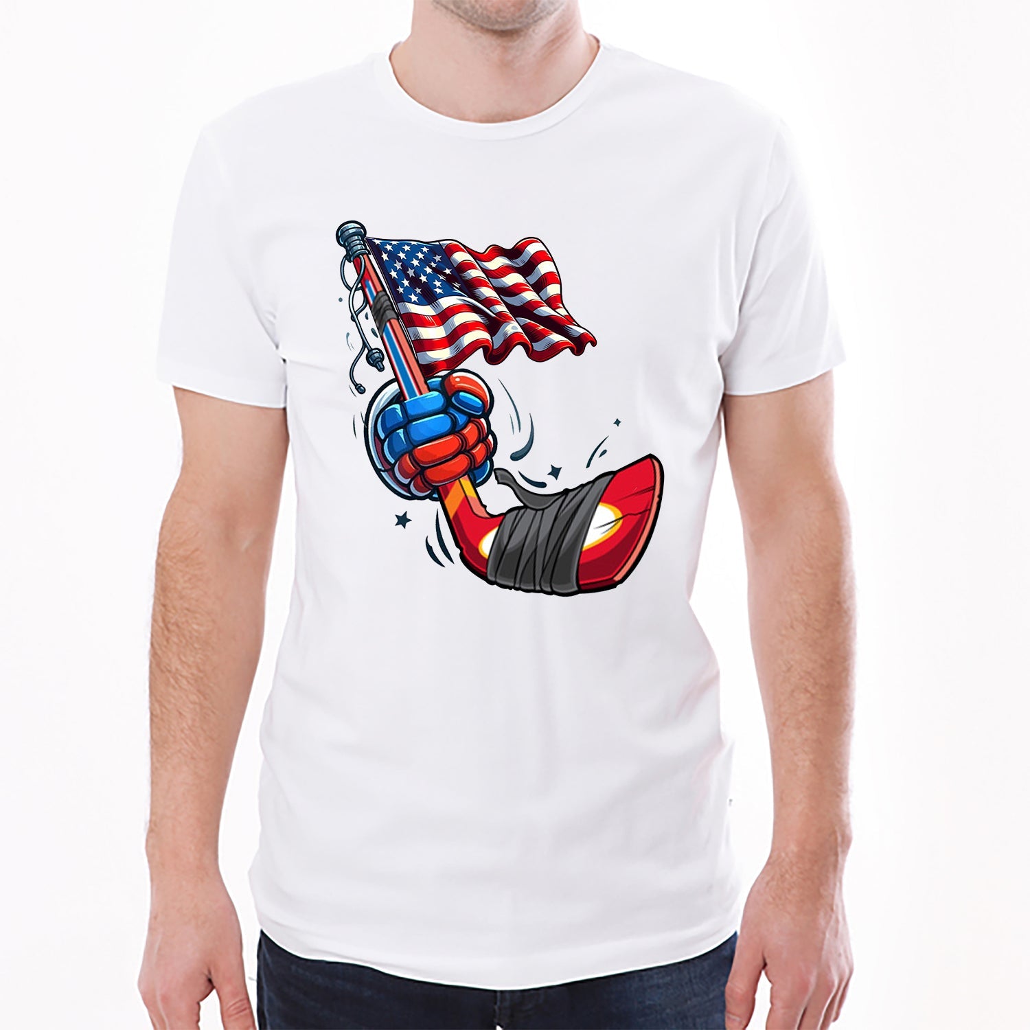 Ice Hockey 4th of July Classic Unisex T-Shirt Gildan 5000 (Made In US) NLSI0606PT08