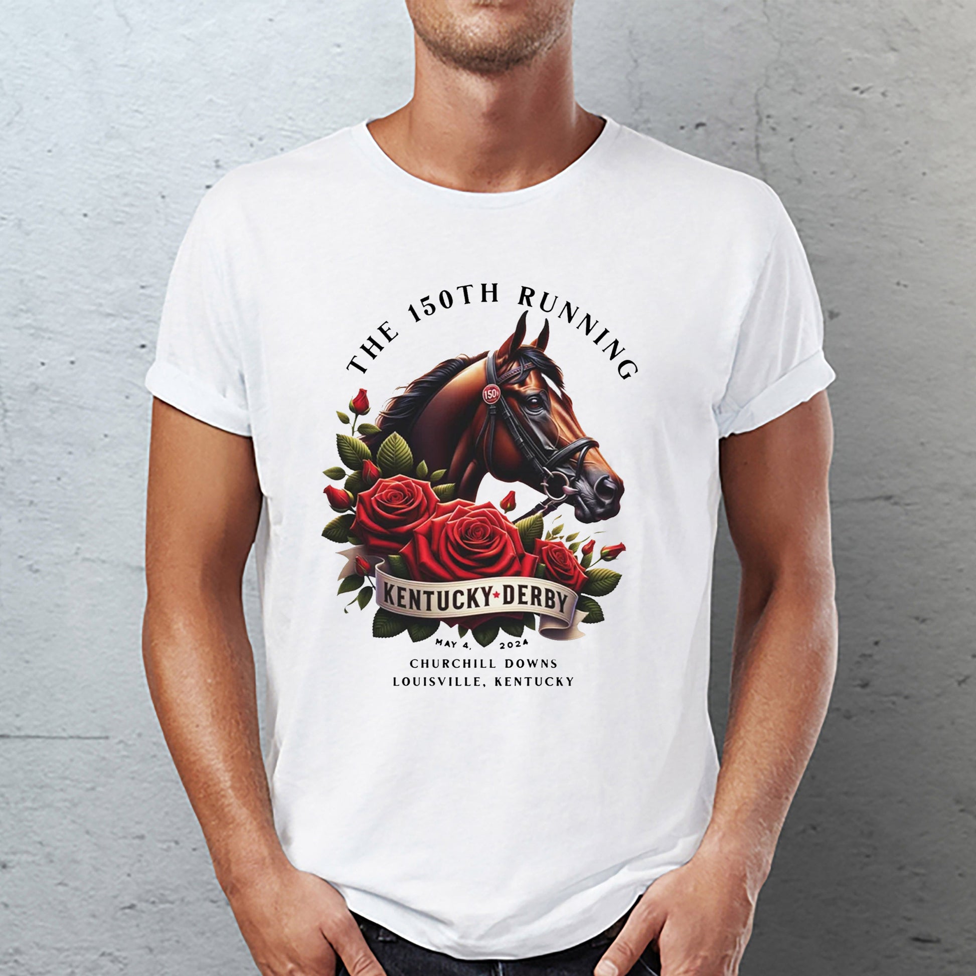 Kentucky Derby 150th Anniversary Classic Unisex T-Shirt Gildan 5000 (Made In US) DLQD1604PT07