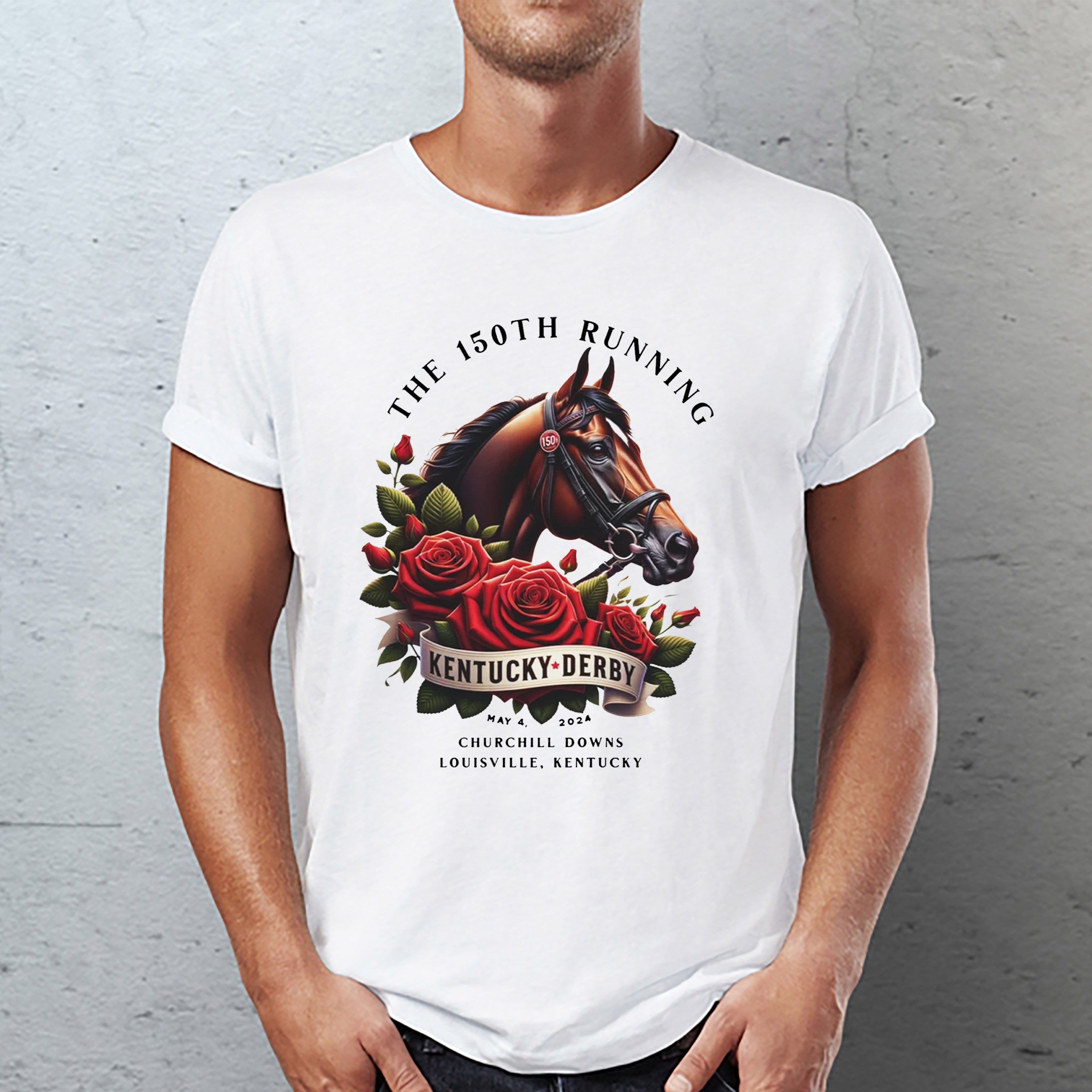 Kentucky Derby 150th Anniversary Classic Unisex T-Shirt Gildan 5000 (Made In US) DLQD1604PT07