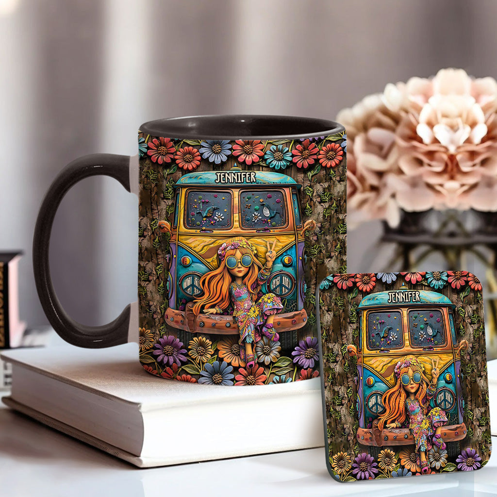 Hippie Girl - Personalized Hippie Accent Mug