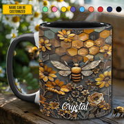 Bee Garden Flowers - Personalized Accent Mug