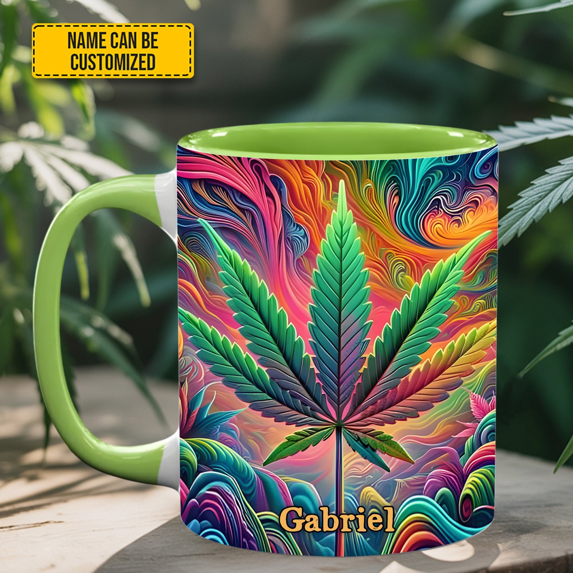 Personalized Colorful Weed Accent  Mug