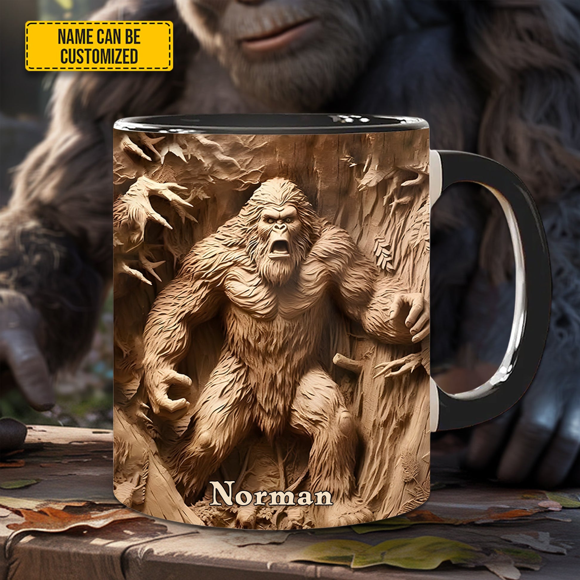 Bigfoot Legend in the Trees – Personalized Bigfoot Accent Mug
