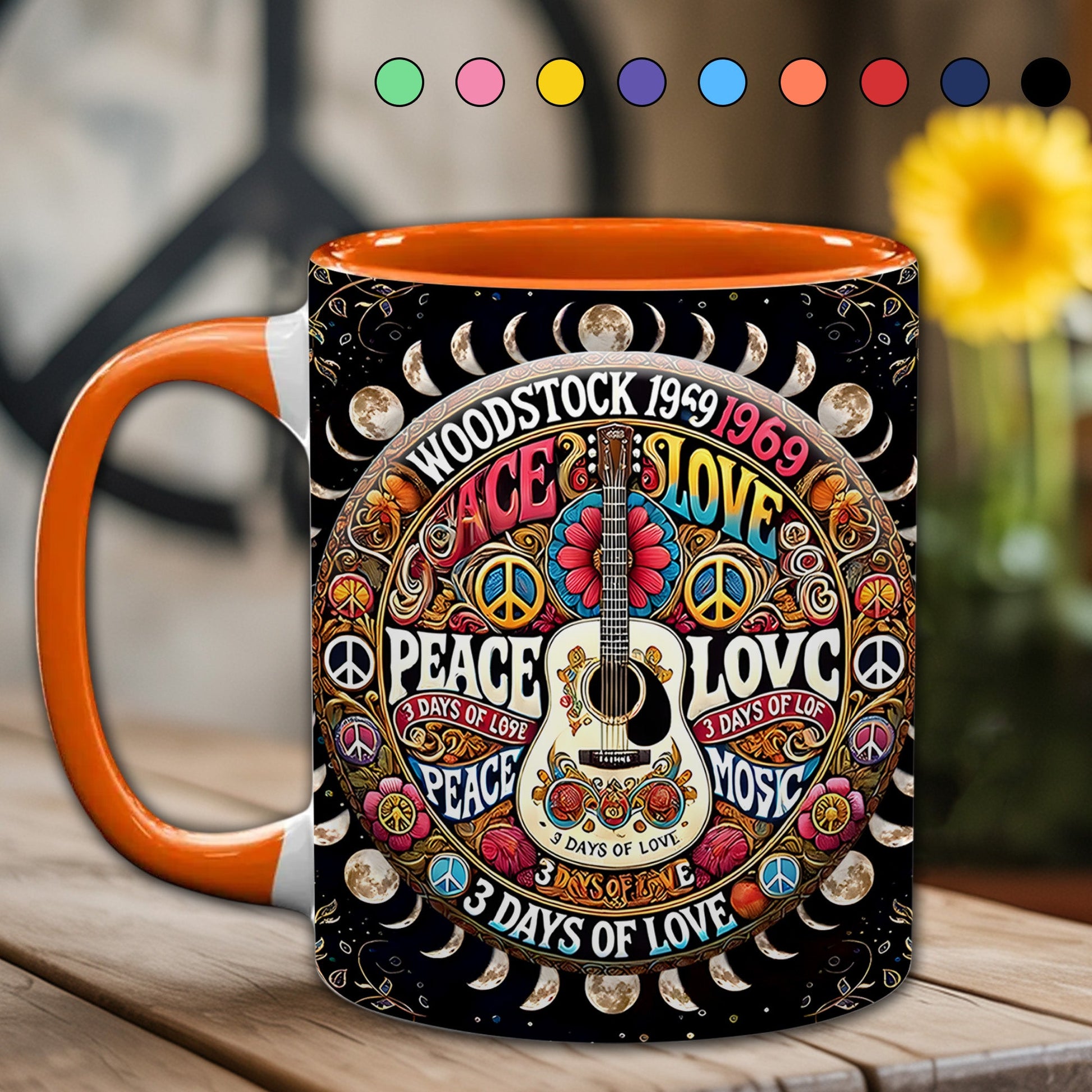 Peace Music - Personalized Hippie Accent Mug