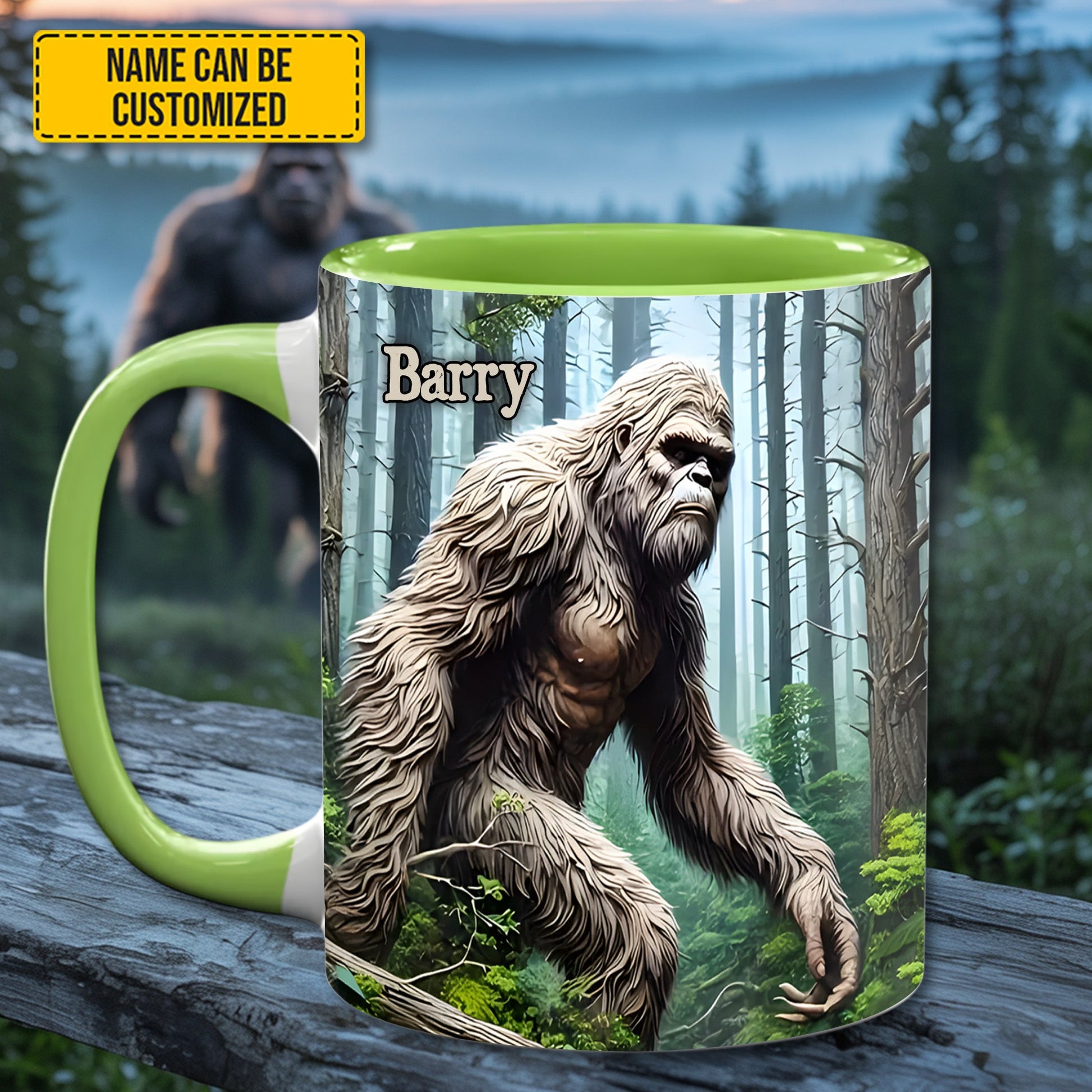 Personalized Bigfoot Forest Accent Mug
