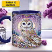 Crystal Diamond - Personalized Owl Accent Mug