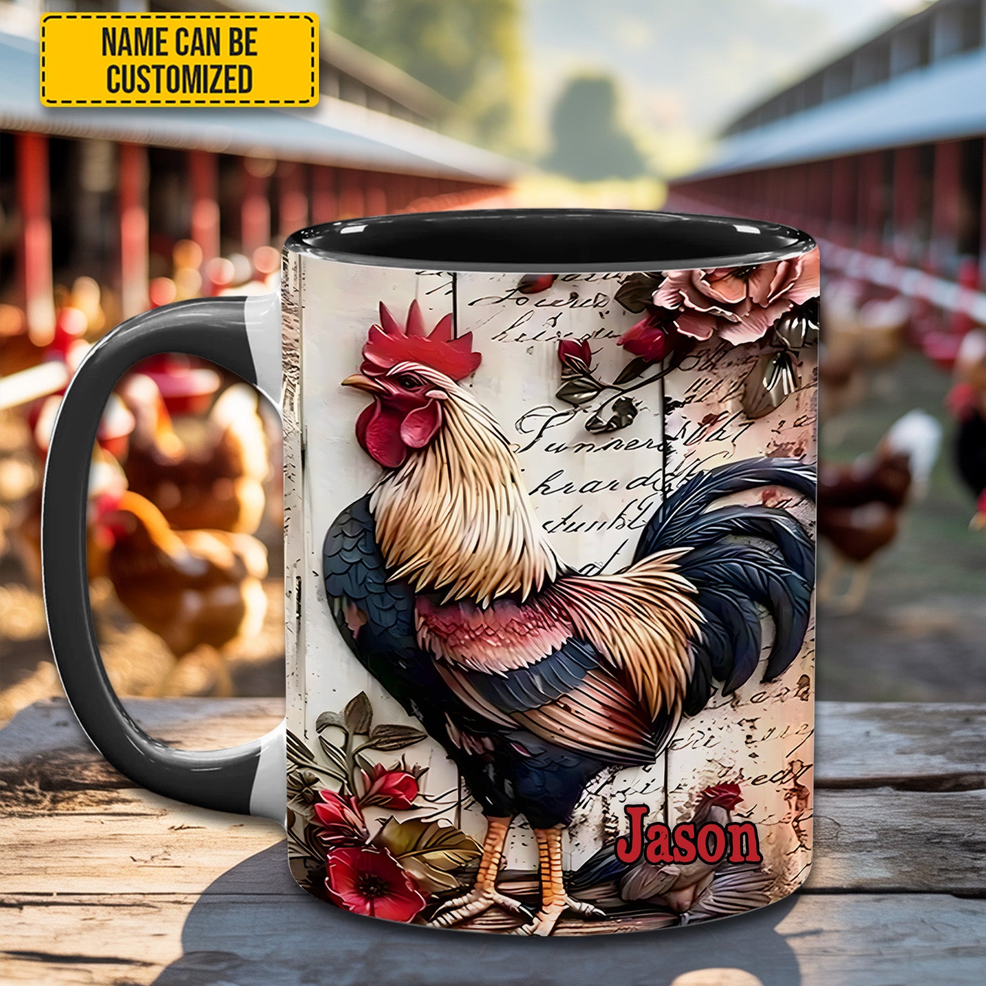 Rooster Farmhouse – Personalized Chicken Accent Mug