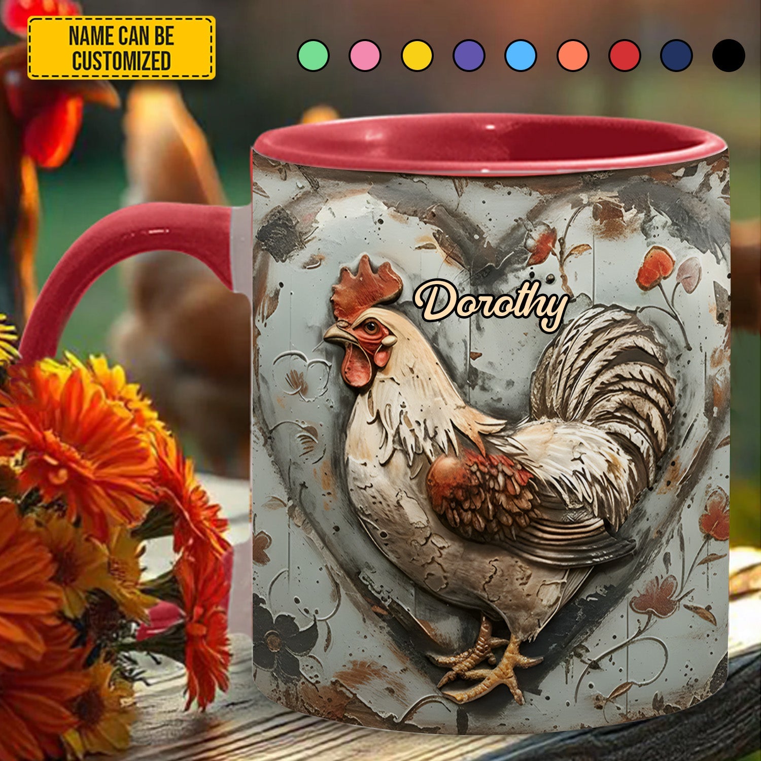 Chicken - Personalized Chicken Accent Mug