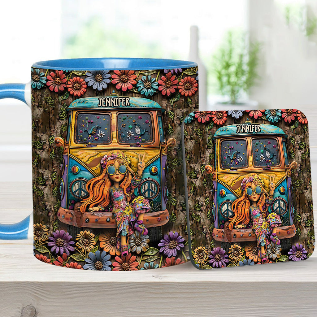 Hippie Girl - Personalized Hippie Accent Mug