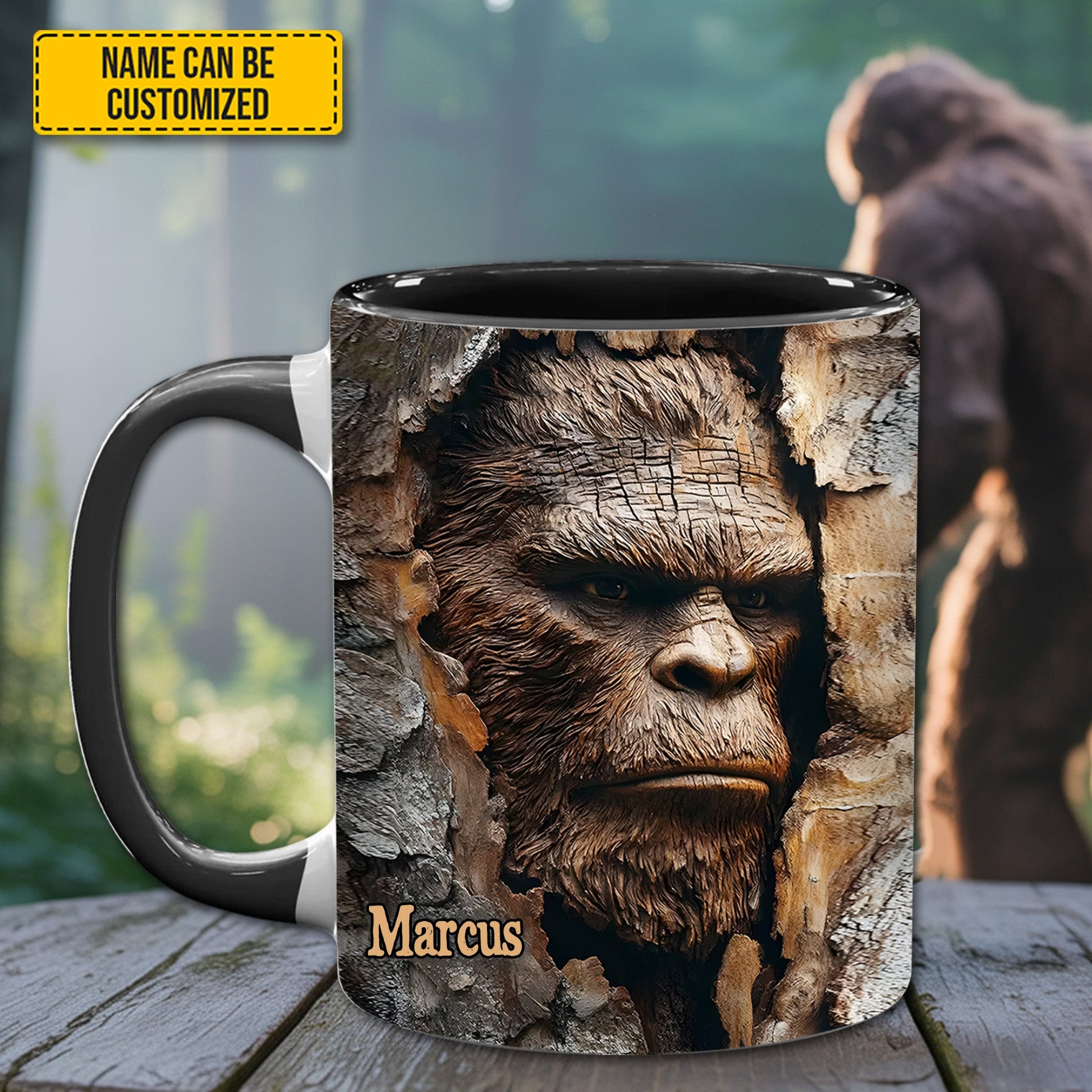 The Hider – Personalized Bigfoot Accent Mug
