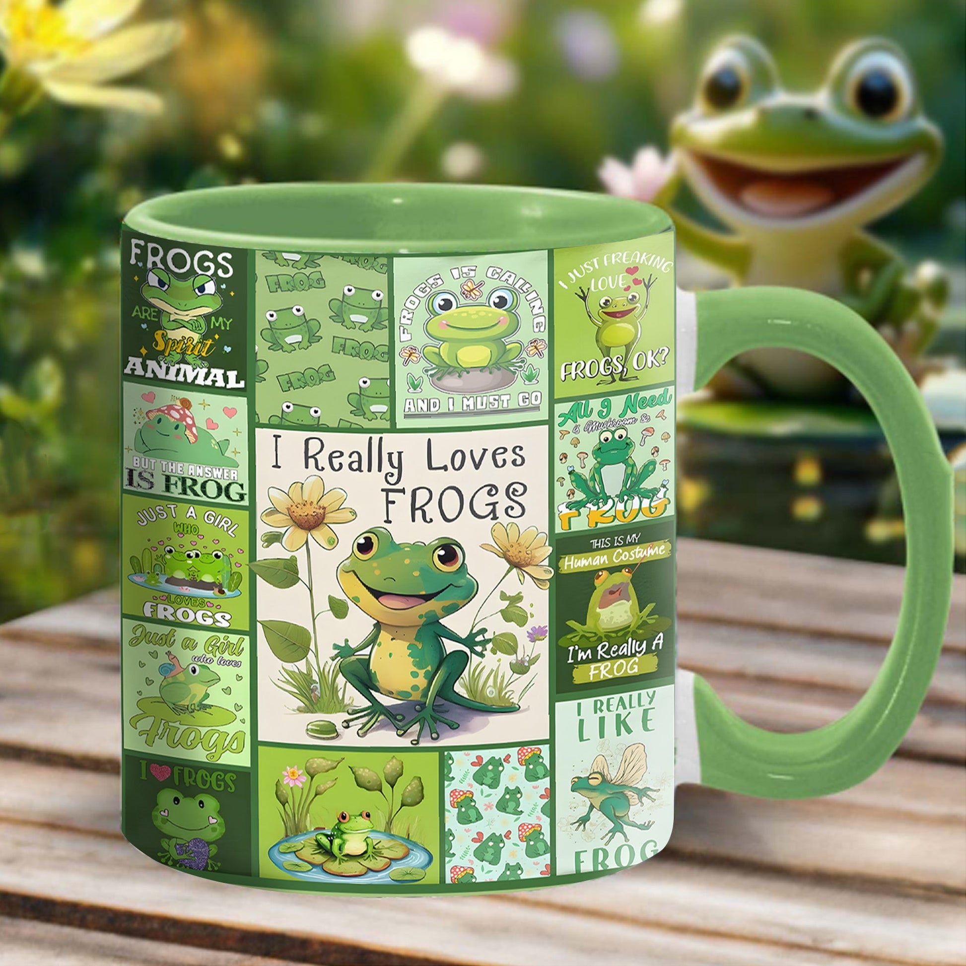 I Really Love Frogs - Cute Frog Accent Mug