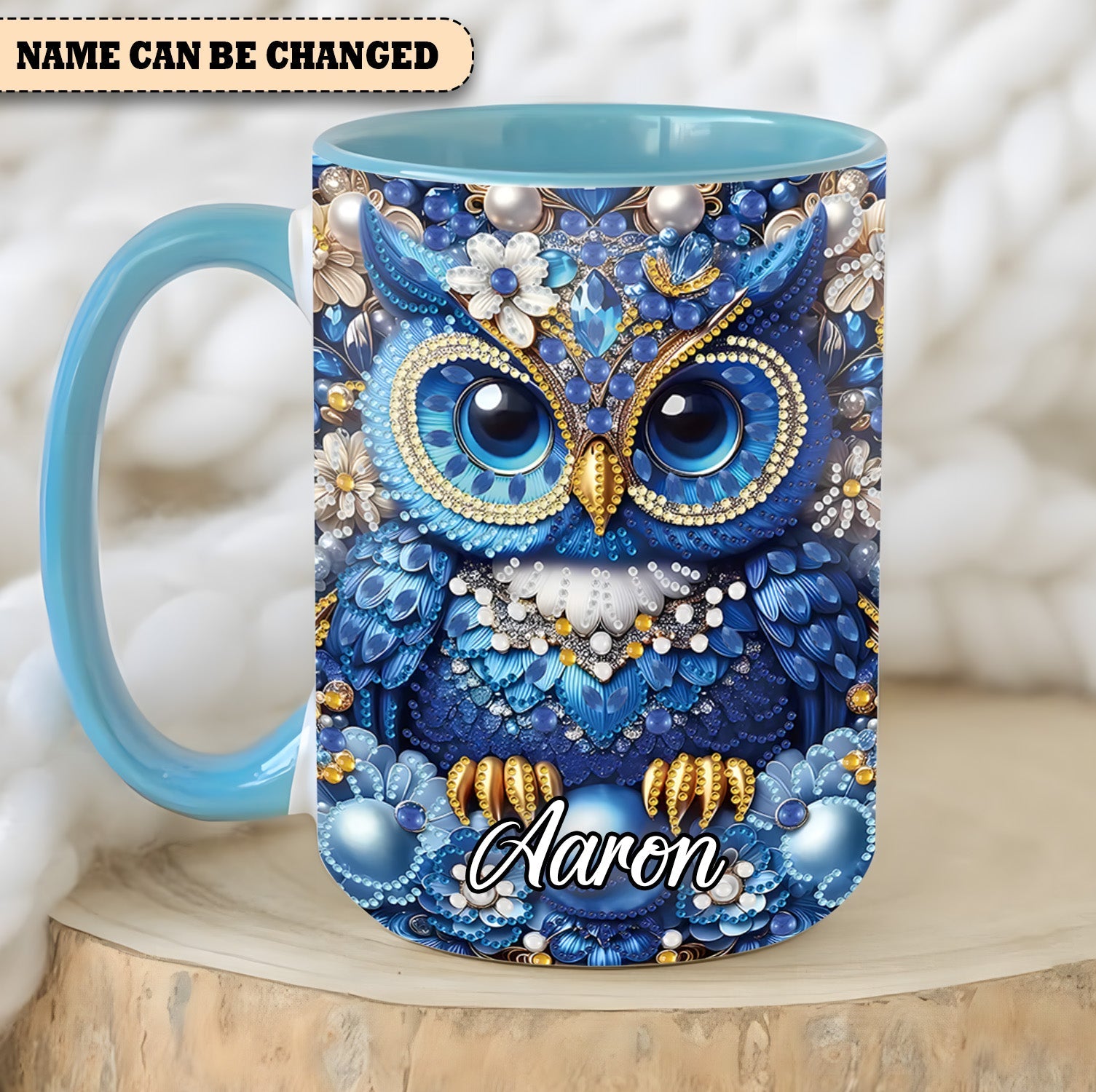Sparkle Owl - Personalized Owl Accent Mug