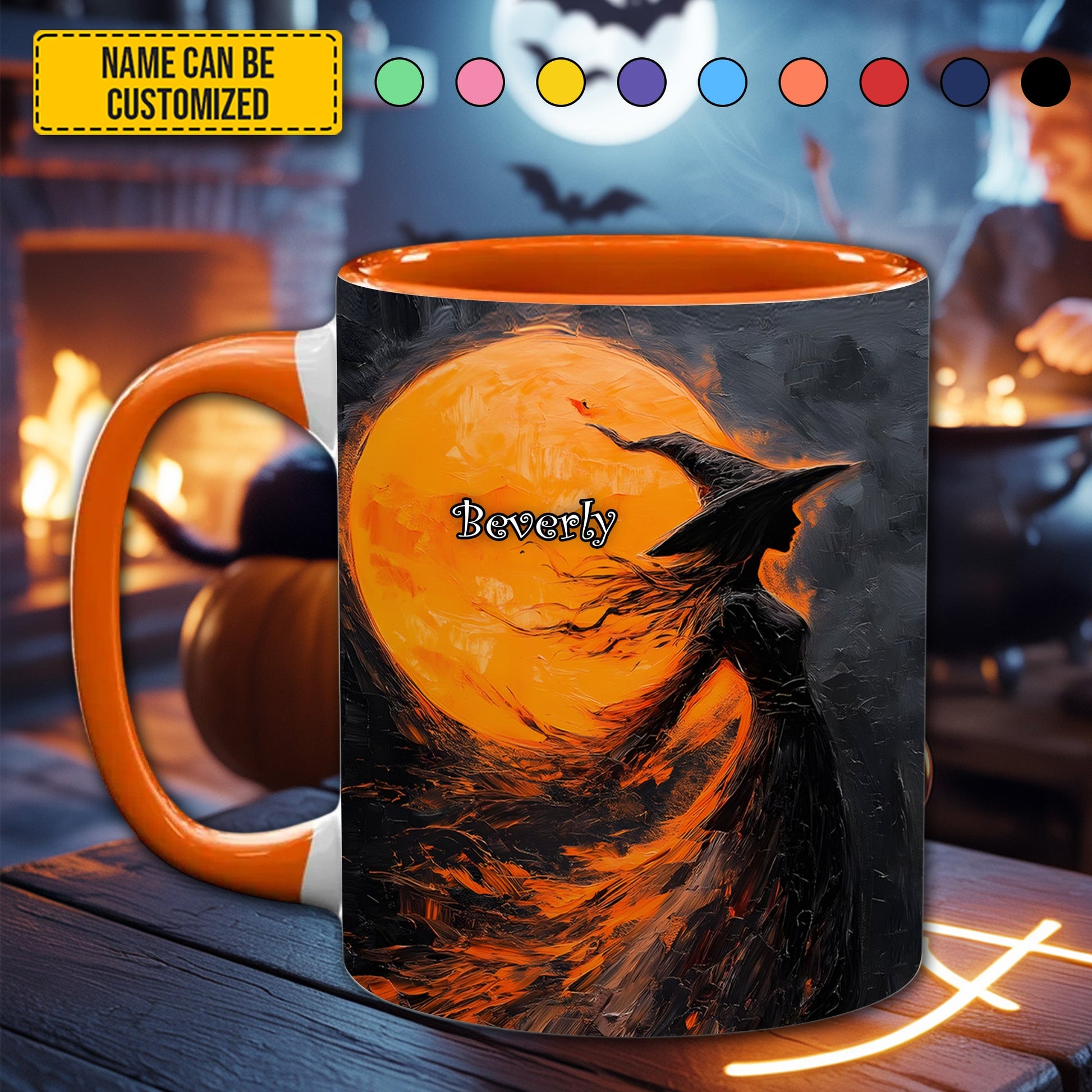 Personalized Witch in the Moonlight Accent Mug
