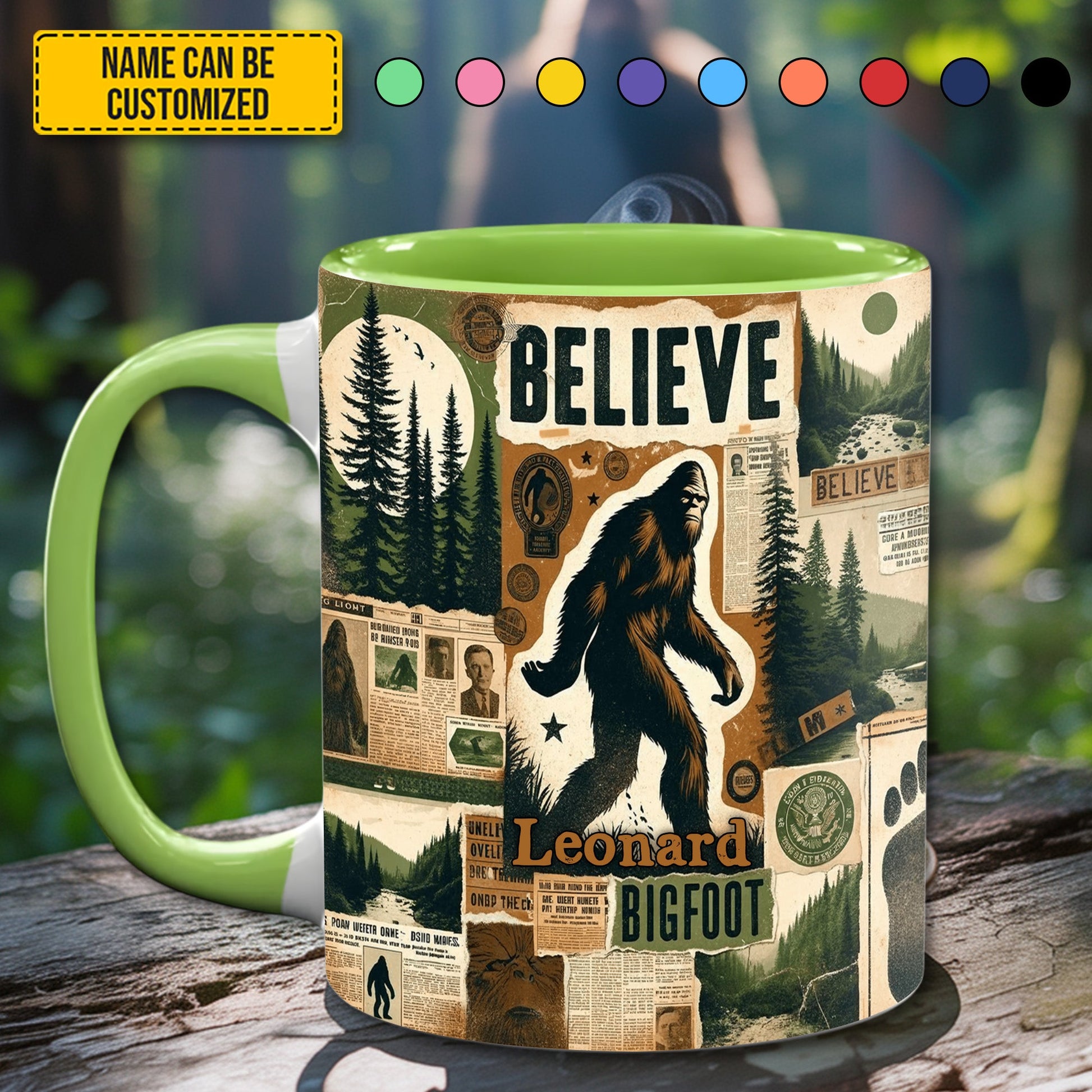 Believe Bigfoot – Personalized Sasquatch Accent Mug