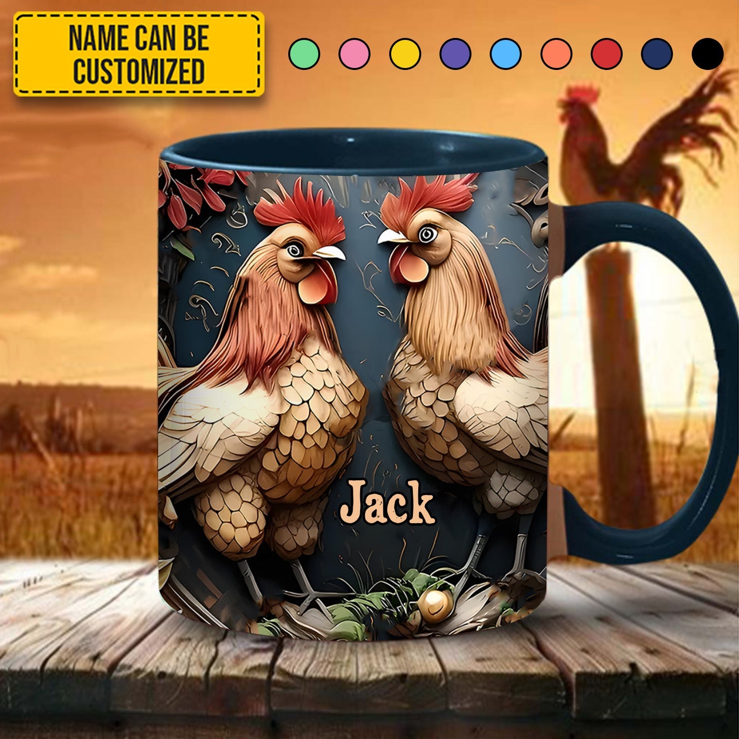 Chicken Accent Mug - Personalized Accent Mug
