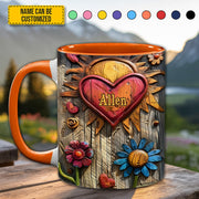 Hippie Heart Symbol - Personalized Hippie Accent Mug