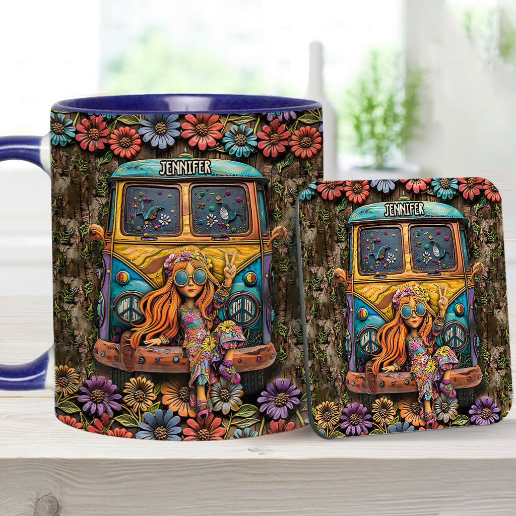 Hippie Girl - Personalized Hippie Accent Mug