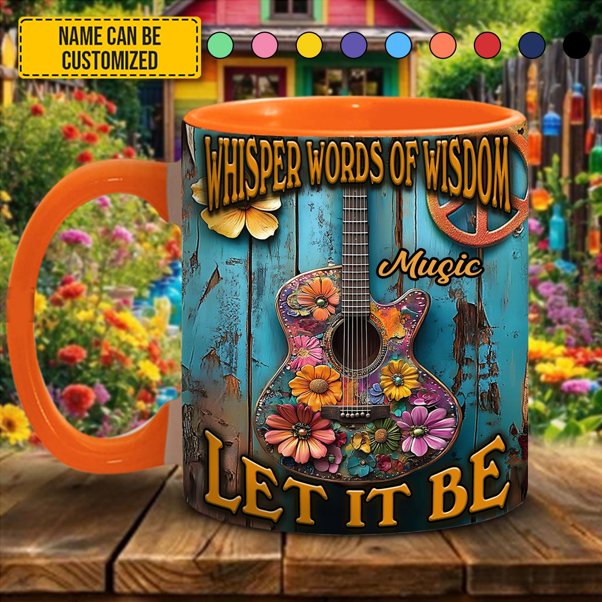 Whisper Words Of Wisdom - Personalized Guitar Accent Mug