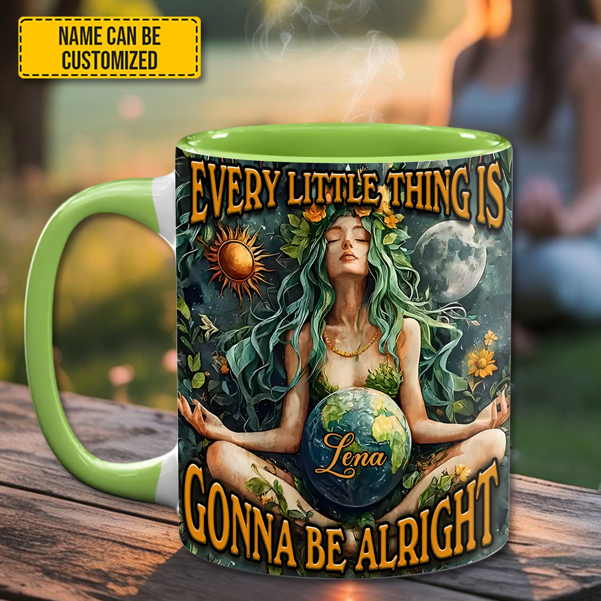 Yoga Hippie Mindfullness - Personalized Accent Mug