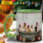 Personalized Farm Chicken Accent Mug