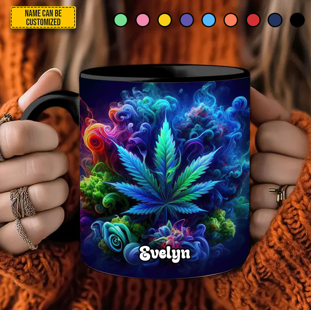 Personalized Colorful Smoke & Weed Accent Mug