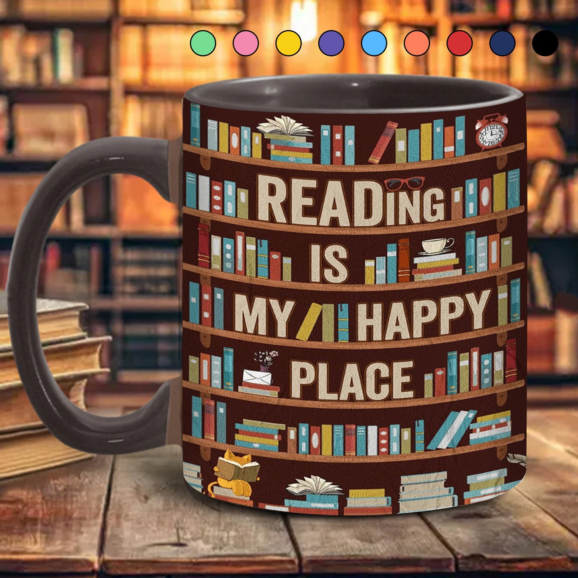 Reading Is My happy Place - Book Accent Mug