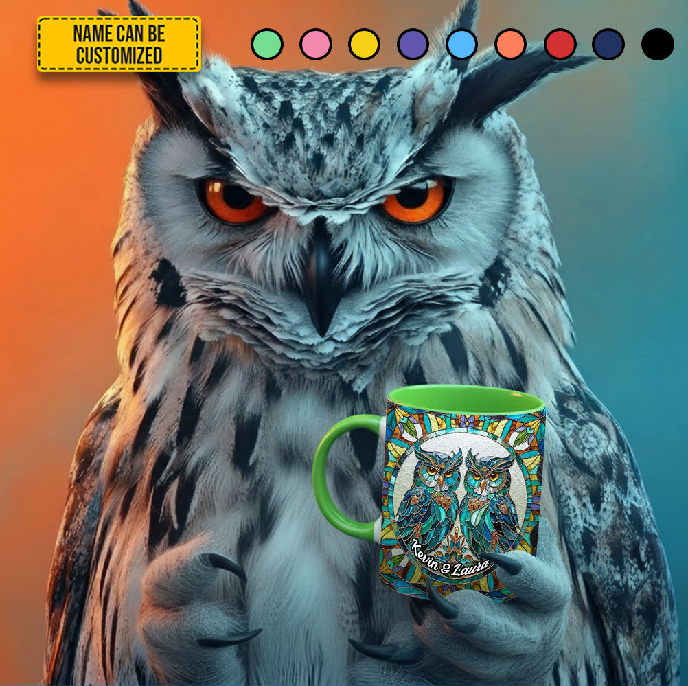 Couple Owl - Personalized Owl Accent Mug