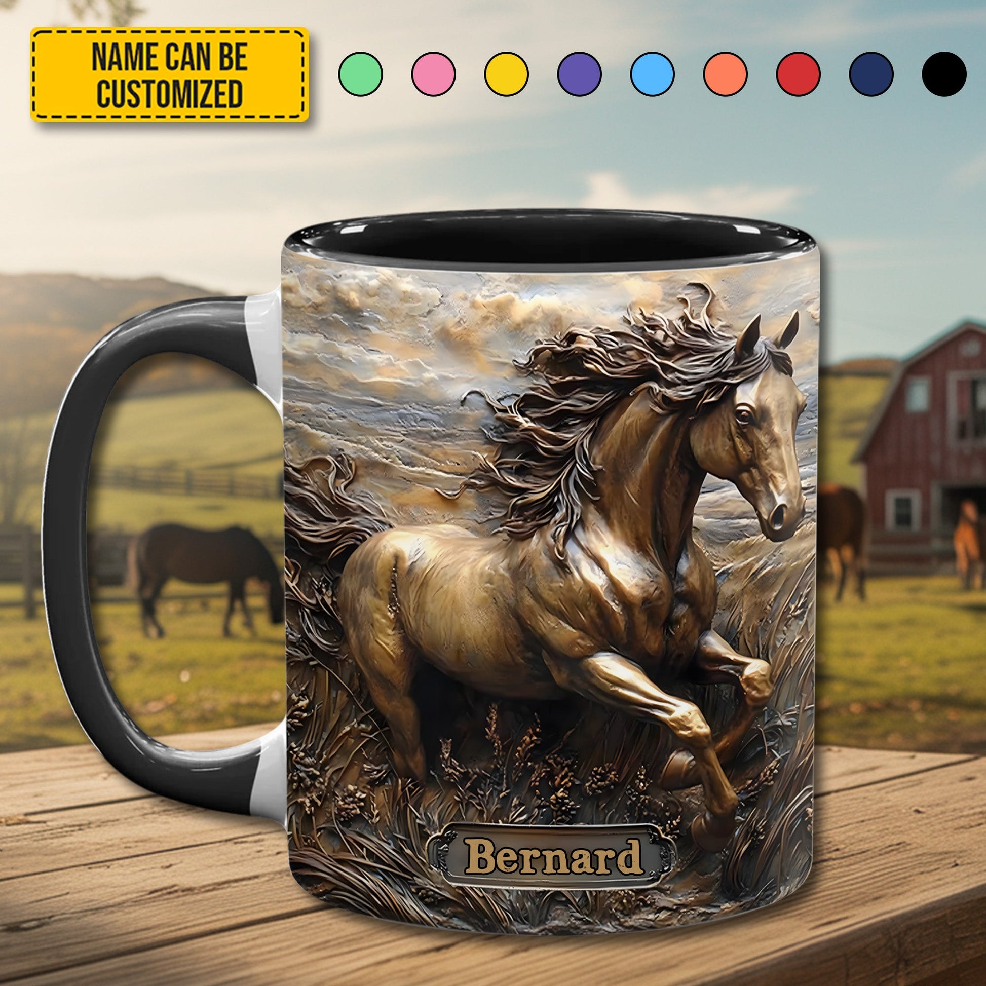 Rustic Horse - Personalized Horse Accent Mug