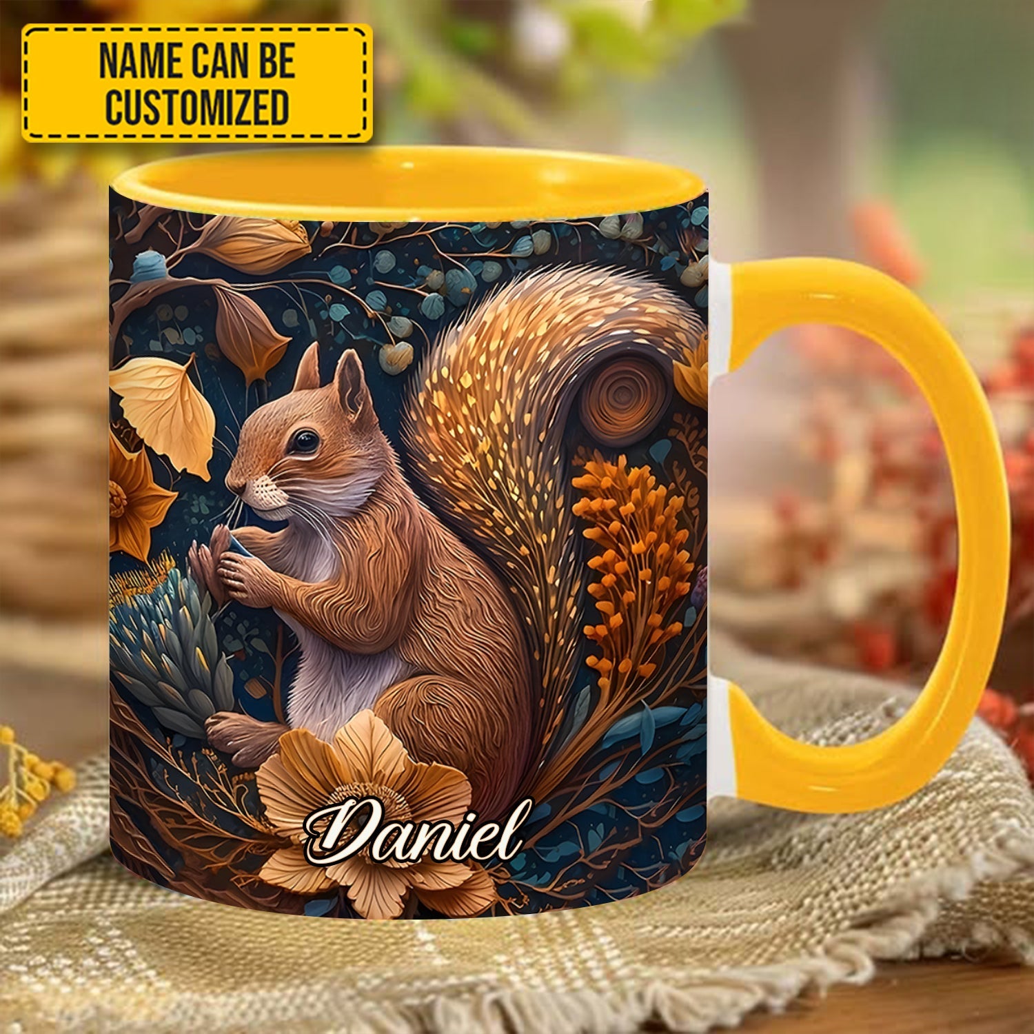 Autumn Squirrel – Personalized Squirrel Accent Mug