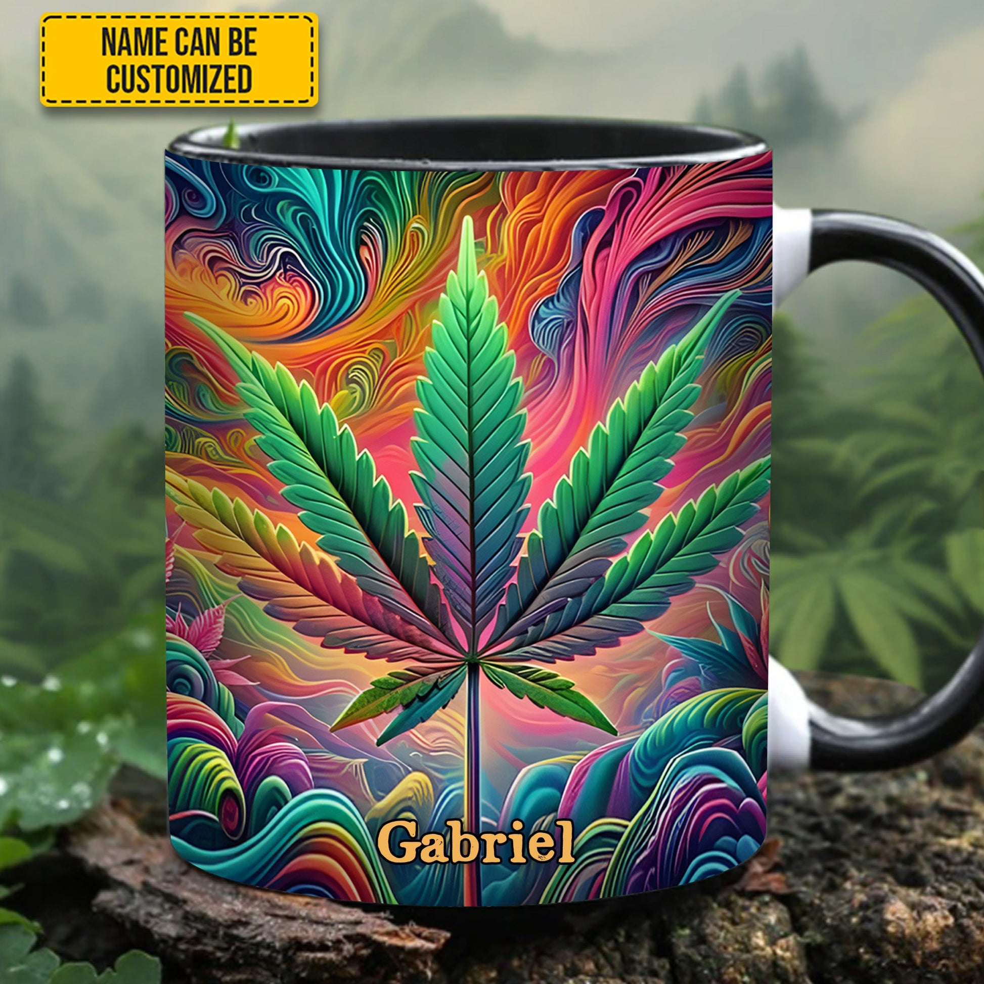 Personalized Colorful Weed Accent  Mug