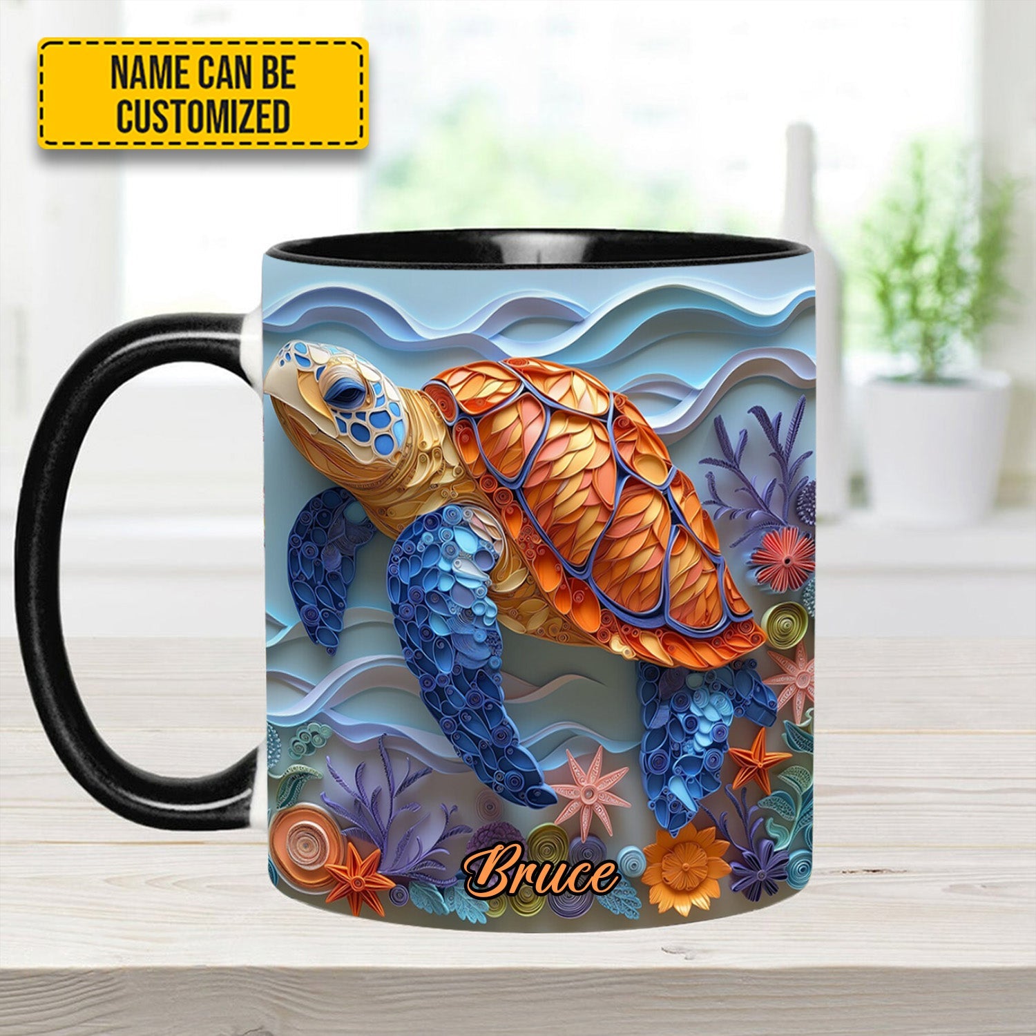 Sea Turtle - Personalized Turtle Accent Mug