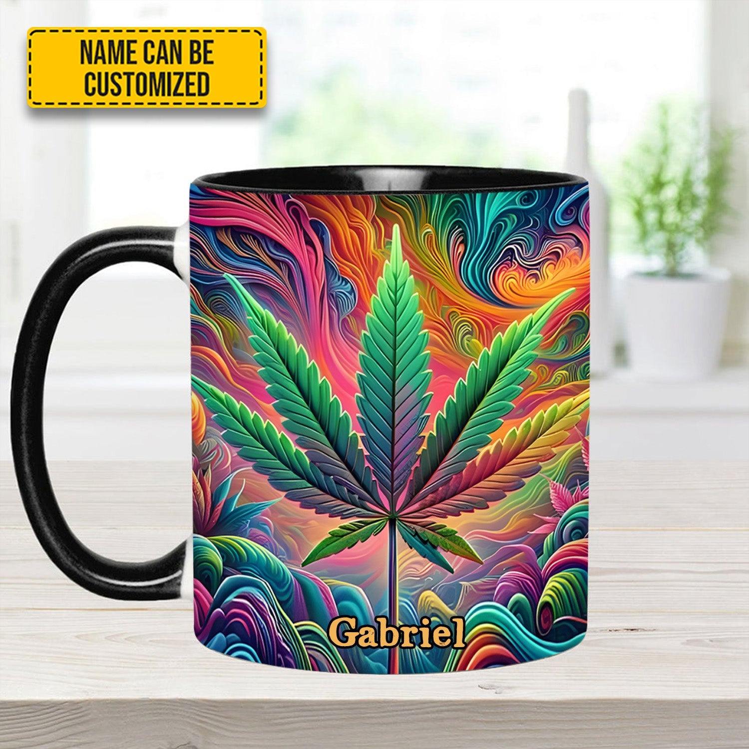 Personalized Colorful Weed Accent  Mug
