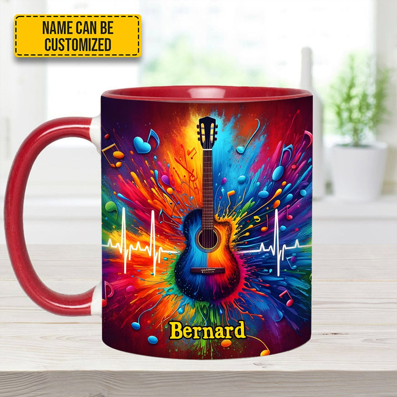 Guitar Colorful - Personalized Guitar Accent Mug